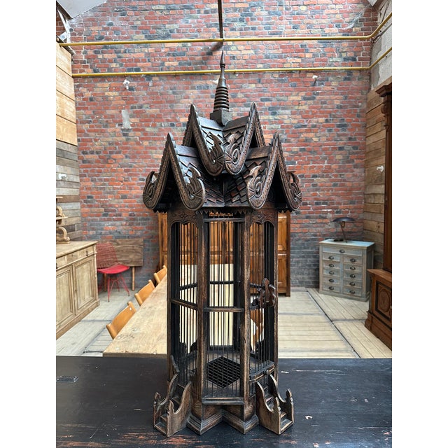 Handcrafted Teak Cage, 1970s For Sale - Image 4 of 15