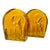 1969 Blenko #699a Wheat Glass Elephant Bookends by Joel Philip Myers – Pair For Sale
