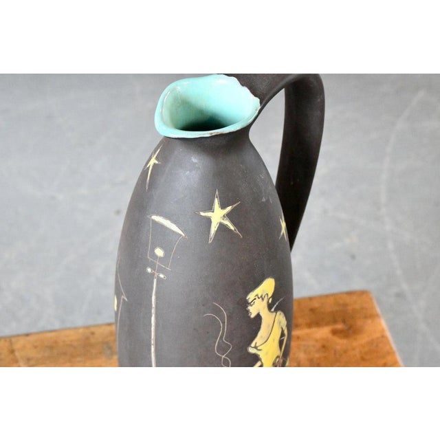 Ceramic Handmade Ceramic Paris Pitcher by Keto Keramik, 1950s For Sale - Image 7 of 9