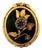 19th Century Victorian 10k Yellow Gold Black Onyx, Garnet and Seed Pearl Floral Brooch For Sale