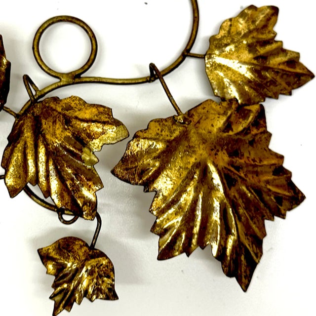 Vintage Brass Ivy Wall Hanging - 7 Pieces For Sale In Miami - Image 6 of 7