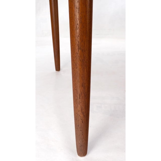 Brown Danish Teak Mid-Century Modern Round Dining Table w/ Two Extension Boards Leafs For Sale - Image 8 of 12