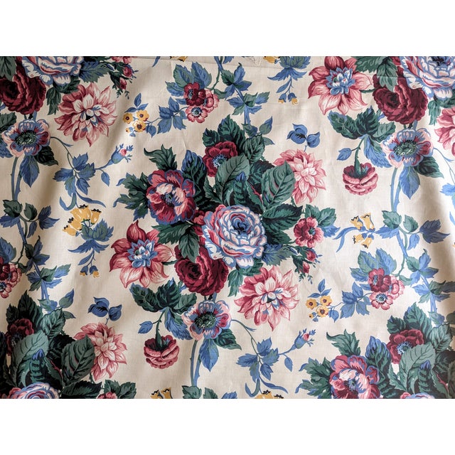 French Country Schumacher Waverly Cabbage Rose Chintz Botanical Upholstery Fabric- 7 Yards For Sale - Image 3 of 9
