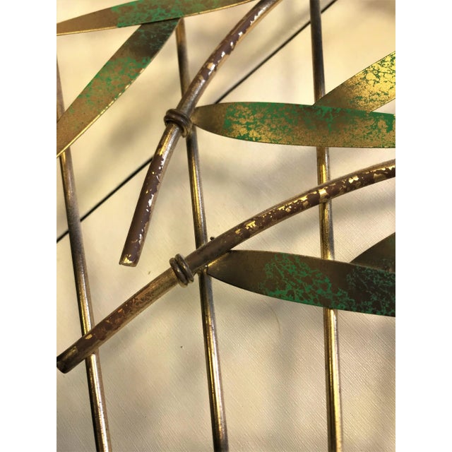 Mid-Century Modern Curtis Jere Signed Decorative Metal Fan Circa 1987 For Sale - Image 3 of 8