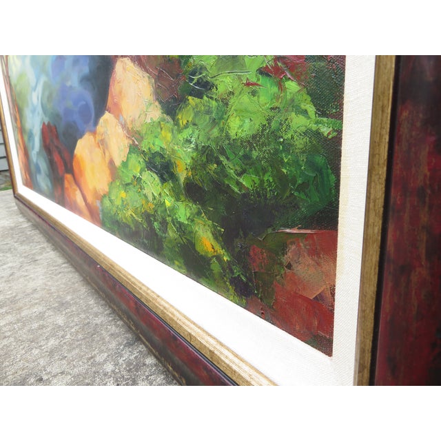 Late 20th Century Large Contemporary West Coast Ocean Cliffs Seascape Oil Painting ~ California or Pacific Northwest Bluffs Art For Sale - Image 11 of 16