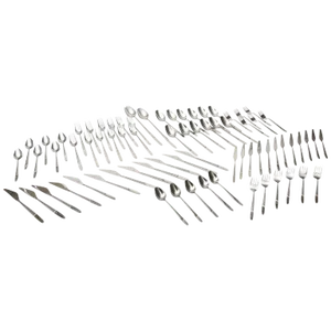 1960's Stainless Steel Flatware of Helmut Adler for Amboss, Austria Set of 73 PIeces