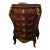 French Bombe Lingerie Chest With Marble Top, Gold Leaf Accents & Five Functional Drawers For Sale
