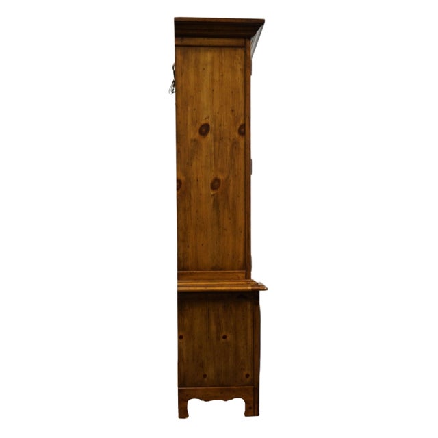 Stanley Furniture Solid Knotty Pine Rustic Farmhouse Americana 53" Lighted Display China Cabinet 7111-10 For Sale - Image 10 of 11
