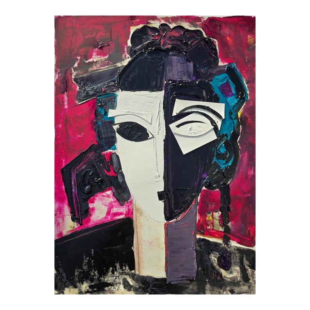 Original Oil Painting 'Portrait of a Woman' by Diane Grant, Unframed / Pablo Picasso For Sale
