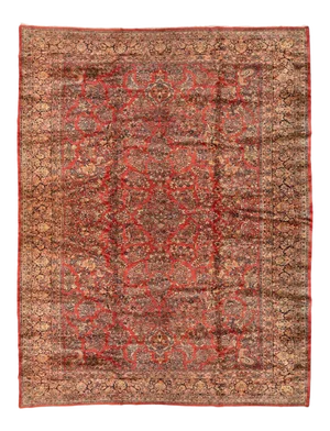 1920s Large Oversize Persian Red Floral Sarouk Rug