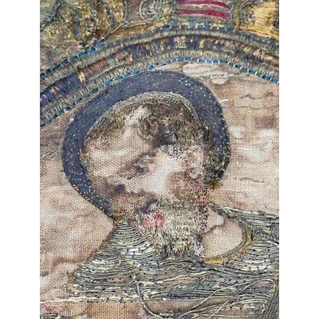 18th Century Italian Framed Embroidered Panel For Sale In Los Angeles - Image 6 of 9