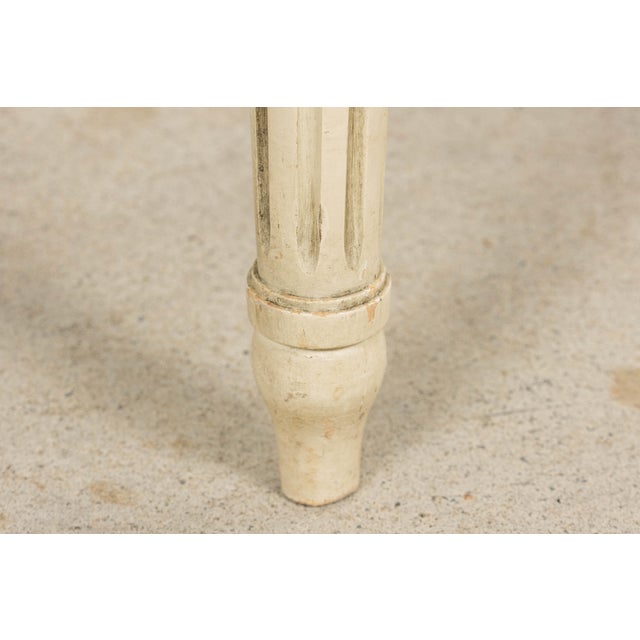 Antique French Louis XVI Style Painted Dining Chairs in Teal Mohair - Set of 8 For Sale - Image 14 of 18