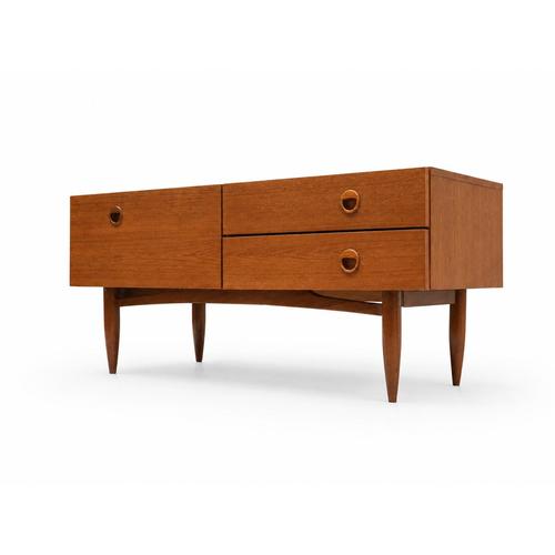 Wood Teak Sideboard with Conical Legs For Sale - Image 7 of 7
