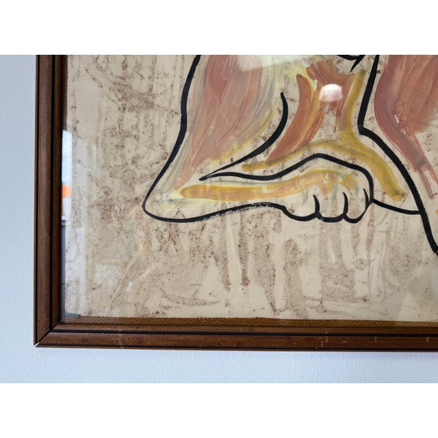 Wood 1980's Vintage R. Horwitz Lion Acrylic on Canvas Painting – Frame For Sale - Image 7 of 11