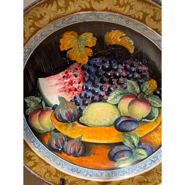 Arts & Crafts Mid 20th Century Large 24" Rare Signed Maiolica Platter Il Poliziano Arts & Crafts Enrico Pratesi For Sale - Image 3 of 7