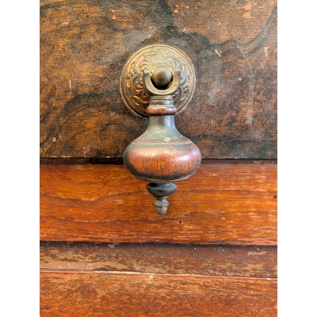 1880s Eastlake Walnut & Burl Walnut Marble Top Mirrored Dresser by w.j. Heney & Co. For Sale - Image 10 of 11