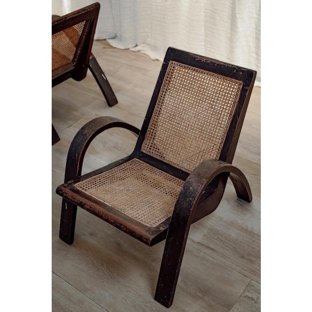 Bauhaus 1940s Pair of French Art Deco Armchairs For Sale - Image 3 of 3