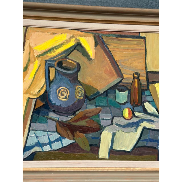 Martin Lindberg, Still Life with Jug and Bottles, 1951, Oil Painting on Panel, Framed For Sale - Image 14 of 18
