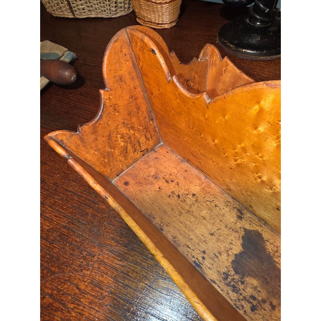 Mid 19th Century Antique Birdseye Maple Cutlery Tray For Sale - Image 5 of 8