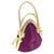 Christian Lacroix silk velvet evening handbag with adjustable straps. Purple velvet delta shaped clamshell style handbag....