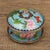 Vintage Cloisonné Enamel Lidded Bowls With Saucers – Floral & Bird Motif - Set of 4 For Sale - Image 10 of 18