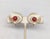 Red Vintage 1950s Signed Boucher Round Goldtone Faux-Carnelian Cabochon Clip Earrings-2 Pieces For Sale - Image 8 of 11