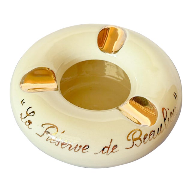 Vintage 5-Star Hotel La Reserve De Beaulieu Nice France Ceramic Ashtray Catchall Dish For Sale