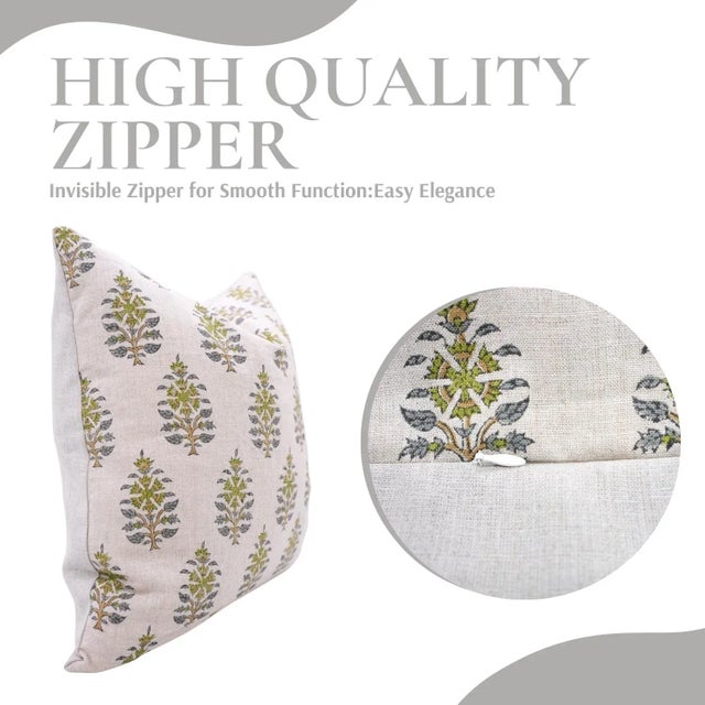 Art Deco Fabdivine Cozy Throw Pillow Covers Handmade Block Print for Bedroom & Living Room Size- 14x14- Gunaari For Sale - Image 3 of 5