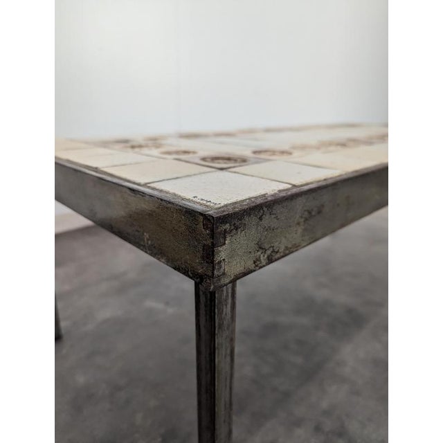 Coffee Table with Ceramic Tiles by Roger Capron For Sale - Image 4 of 8