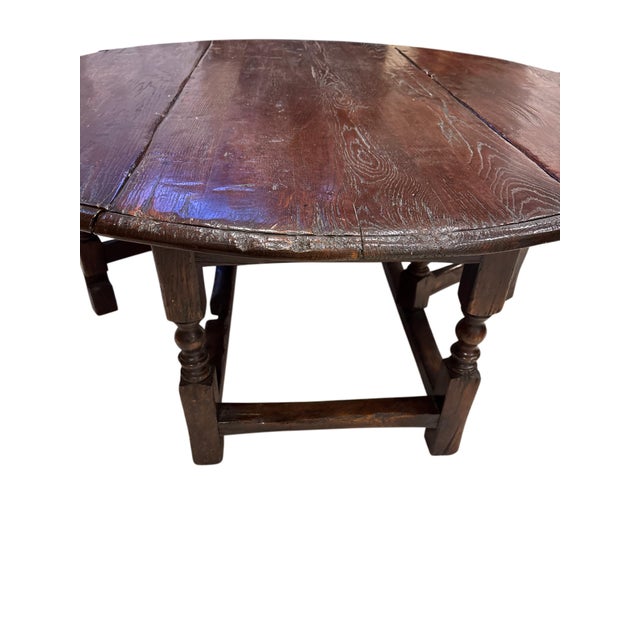 Mid 20th Century Antique English Oak Drop-Leaf Coffee Table For Sale - Image 5 of 6