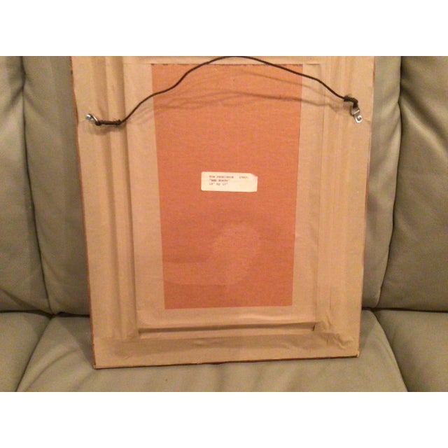 Red 1980s "Red Boats" Impressionist Style Beach Scene Painting by Tom Perkinson, Framed For Sale - Image 8 of 11