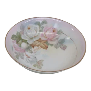Royal Rudolstadt Prussia F Hahn Porcelain Roses Small Bowl Candy Dish