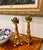 Wood Antique Early 1900s Gilded Wood Ornate Candle Holders - A Pair For Sale - Image 7 of 15
