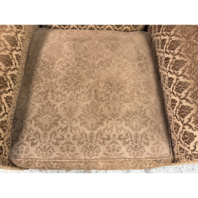 Brown Custom Design Cut Mohair + Suede Lounge Chair + Nailhead Trim For Sale - Image 8 of 12