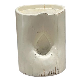 1970s Patinated Pine Wood Stool in the Style of Charlotte Perriand For Sale