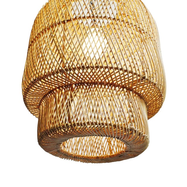 Contemporary Natural Wicker Liberty Pendant Light Small For Sale - Image 3 of 7