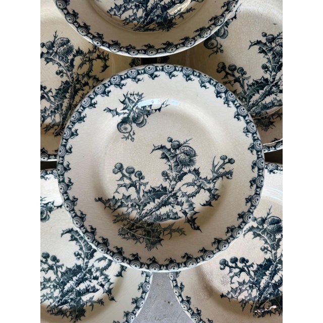 French Mid 19th Century French Transferware Plates - Set of 7 For Sale - Image 3 of 4