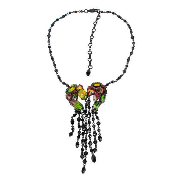 Jean Paul Gaultier Jeweled Chain Necklace With Victorian Pendant For Sale