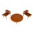 Round Coffee Table and 2-Tier End Tables Attributed to Lubberts & Mulder for Tomlinson, circa 1960s - 3 Pieces For Sale