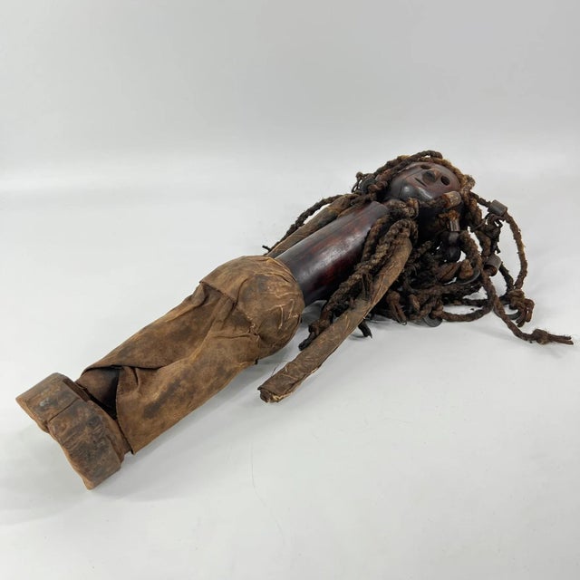 Brown Early 20th Century Nyamwezi Wood and Leather Fetish Figure Tanzania For Sale - Image 8 of 9