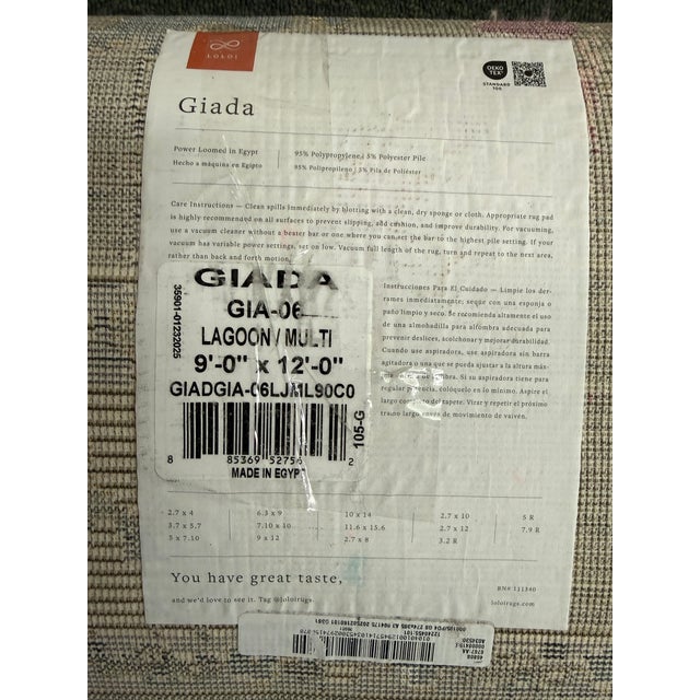 9ft X 12ft Loloi Giada Jardin Area Rug, Lagoon Multi For Sale - Image 12 of 12