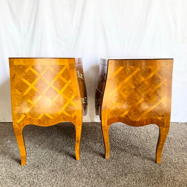 Vintage Italian Parquetry Nighstands/Commodes - A Pair For Sale - Image 4 of 12