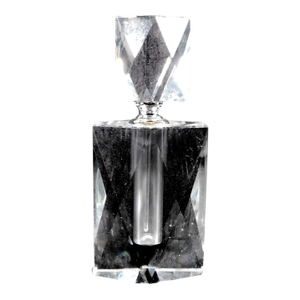 Large Cut Crystal Perfume Bottle With Matching Stopper