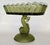 A sculptural Art Deco satin‑glass compote by Houze Art Glass (HFM) of Point Marion, Pennsylvania. This beautifully modeled...