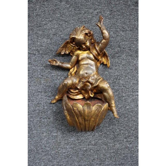 Italian Giltwood Cherub Wall Pocket For Sale - Image 12 of 12