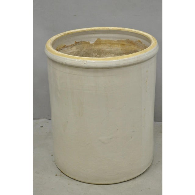 Antique 30 Gallon Cobalt Blue Star Stoneware Glazed Farmhouse Crock Pot For Sale - Image 15 of 18