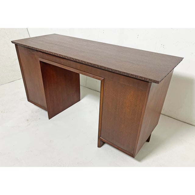 Brown C. 1950s Frank Lloyd Wright Taliesen Writing Desk and Chair for Henredon For Sale - Image 8 of 18