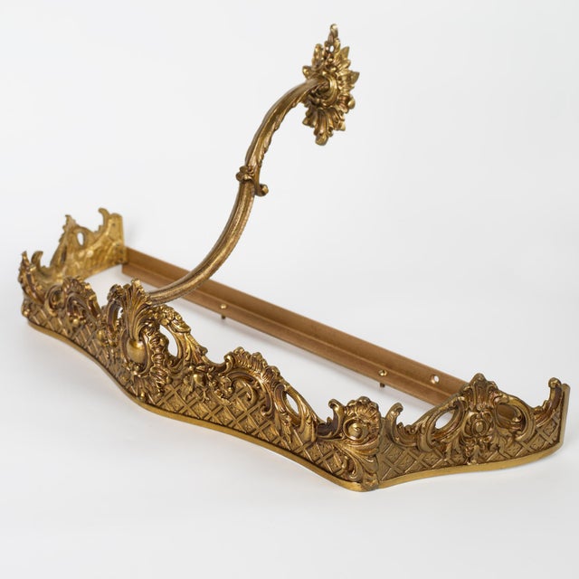 1950s Spanish Rococo Gilt Brass Wall Console Table Frame For Sale - Image 6 of 7
