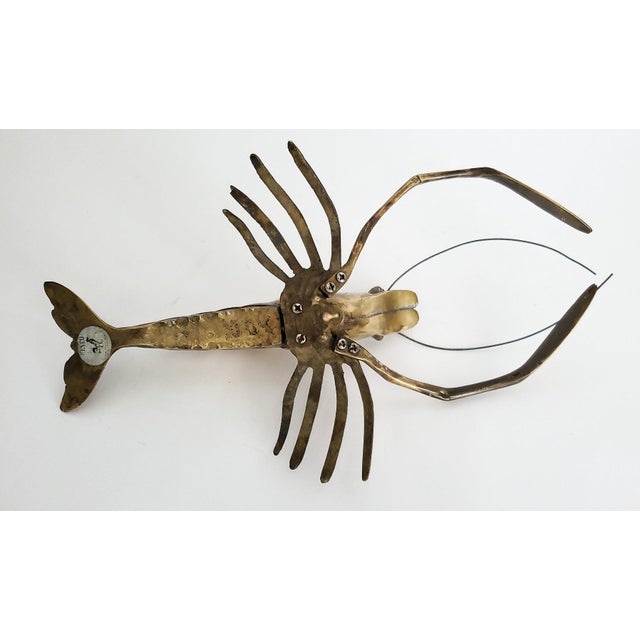 Figurine Sculpture of Brass Lobster 1960s For Sale - Image 10 of 11