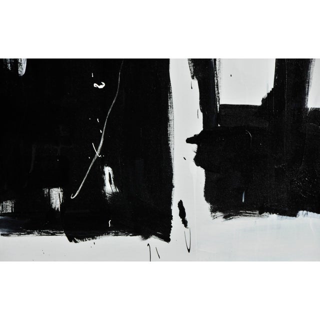 Contemporary Robbie Kemper "Black Geometric" Large Abstract Expressionist Acrylic Painting For Sale - Image 3 of 6